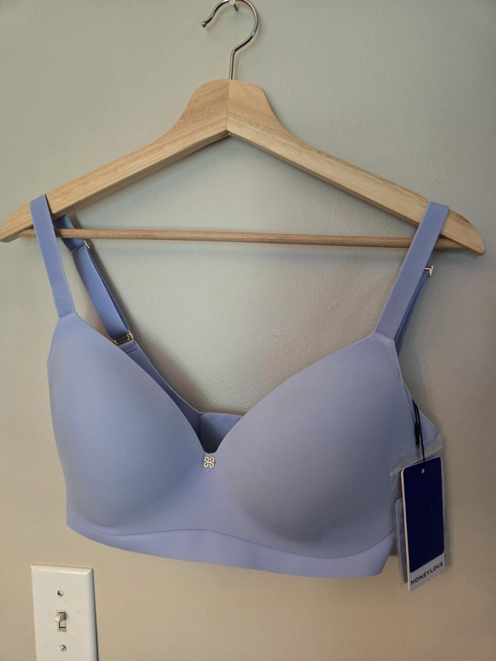 Honeylove CloudEmbrace Wireless T-Shirt Bra 34DD(E) Periwinkle Blue Seamless NWT